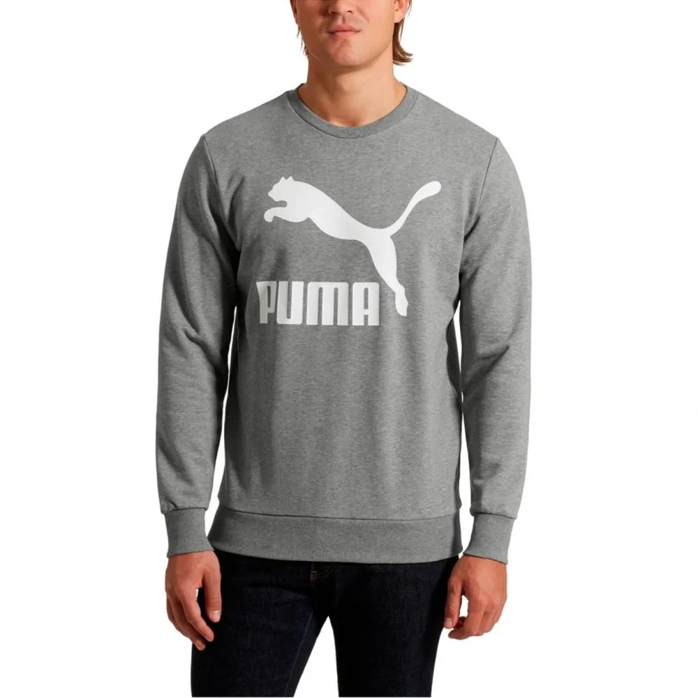 Puma Men's Crewneck Gray Sweater Small